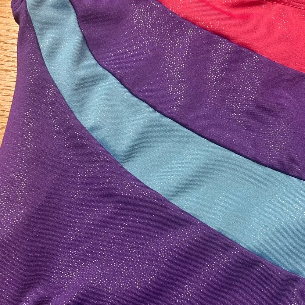 Kids‎ Gymnastics Leotard Sparkle Purple Pink Blue Sleeveless Dancewear 100